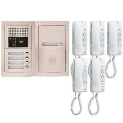 AIPHONE Pack interphone encastré avec 5 combinés - GTBA5E