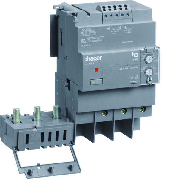 Bloc différentiel x160 3P In125A Idn et temporisation réglables HBA125H