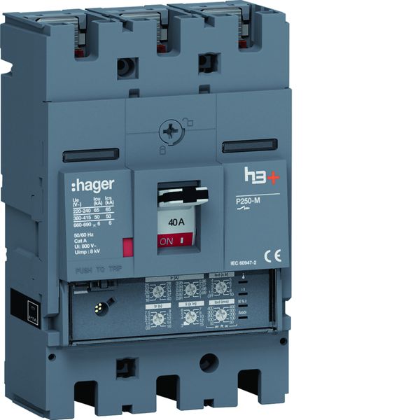 Disjoncteur Boitier Moulé h3+ P250 LSI 3P In40A Icu50kA à plage HMT040JR