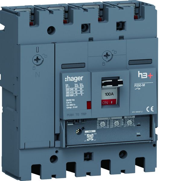 Disjoncteur Boitier Moulé h3+ P250 LSNI 4P In100A Icu50kA à plage HMT101GR