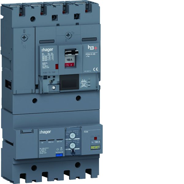 Disjoncteur Boitier Moulé + diff h3+ P250 ENERGY AB 4P4D In160A Icu25kA à plage HHT161NB