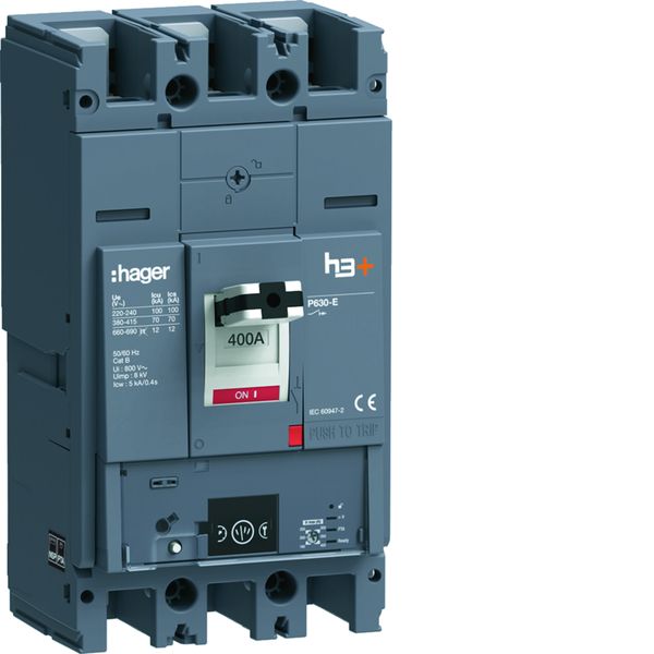 Disjoncteur Boitier Moulé h3+ P630 ENERGY 3P3D In400A Icu70kA à plage HEW400NR
