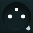 Enjoliveur Gallery prise de courant à puits 2P+T à voyant, finition Night WXD103N