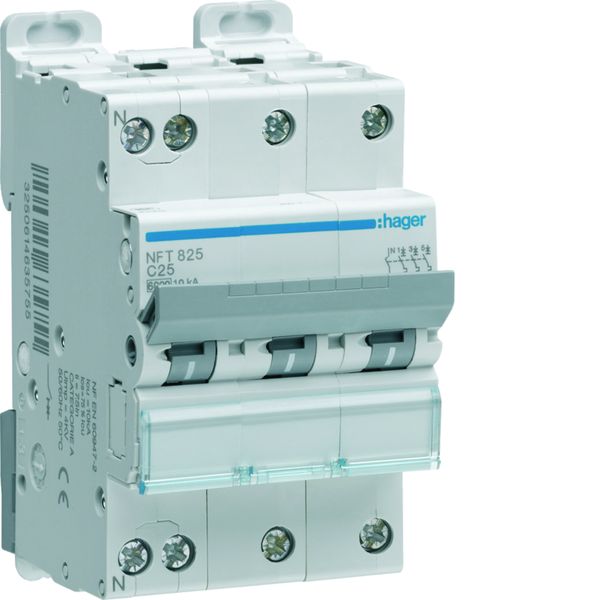 Disjoncteur 6A 3P+N 6-10kA Courbe C 3module NFT806