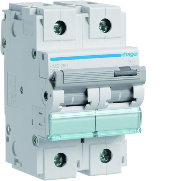 Disjoncteur 80A 2P 15kA Courbe D 3modules HMD280
