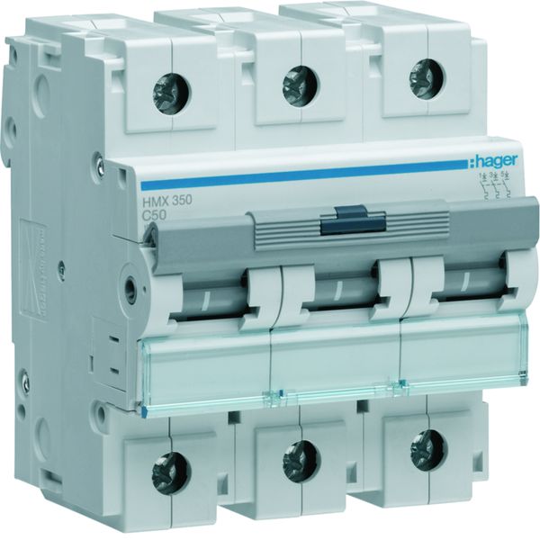 Disjoncteur 50A 3P 50kA Courbe C 4,5modules HMX350