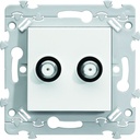 essensya Prise TV double type F pour réseaux câblés WE258