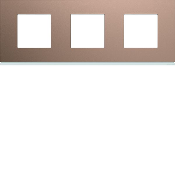 Plaque de finition Gallery 3 postes horizontale Rosé entraxe 71 mm WXP0513
