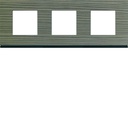 Plaque de finition Gallery 3 postes horizontale Grey wood entraxe 71 mm WXP4813