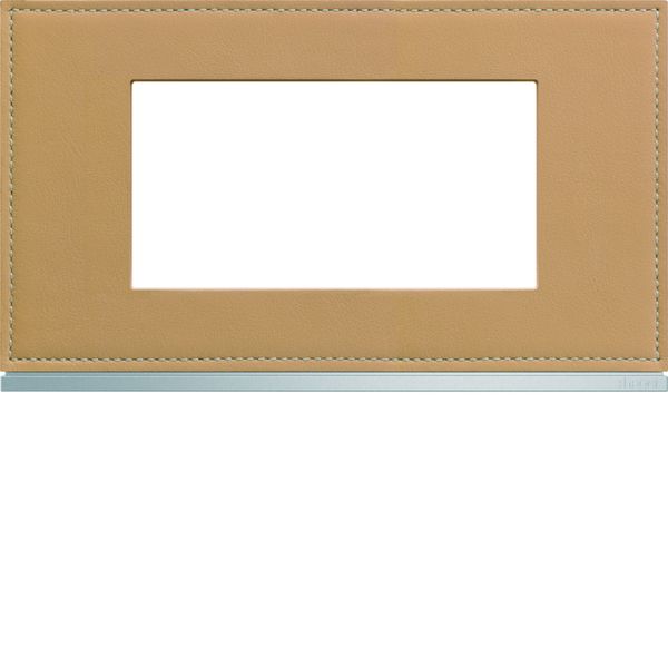 Plaque de finition Gallery 4 modules Cord leather entraxe 57 mm WXP5134