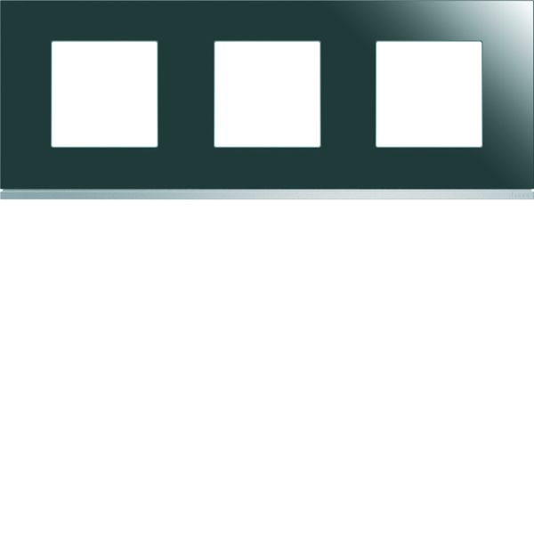 Plaque de finition Gallery 3 postes horizontale Mirror glass entraxe 71 mm WXP5013