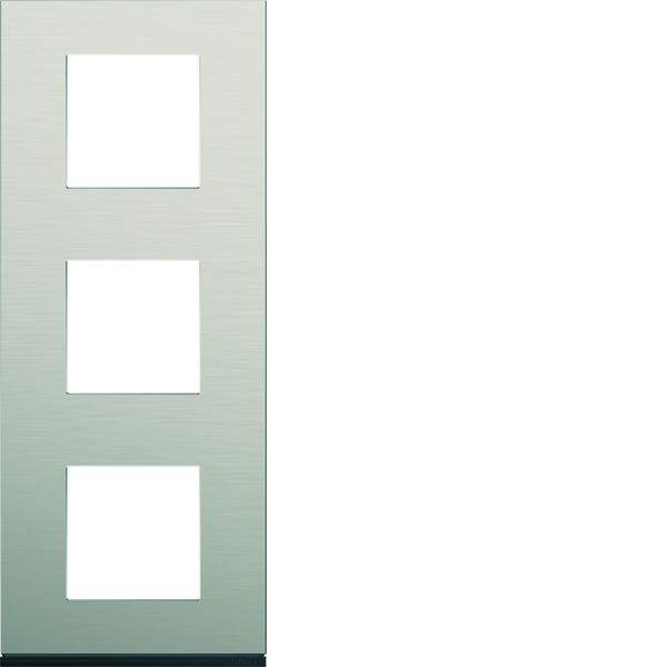 Plaque de finition Gallery 3 postes verticale Antique alu entraxe 71 mm WXP4543