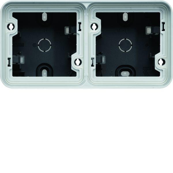 cubyko Boîte double horizontale vide avec 4 entrées associable gris IP55 WNA685