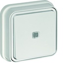 cubyko Poussoir 1F à voyant témoin encastré à griffes blanc IP55 WNE023BG