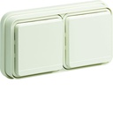cubyko Prise double horizontale 2P+T encastré blanc IP55 WNE122B