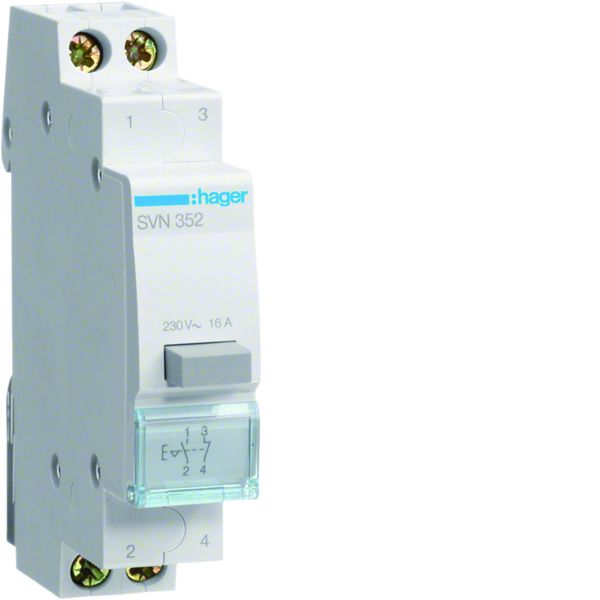 Bouton poussoir à accrochage 1O+1F 16A 1 module SVN352