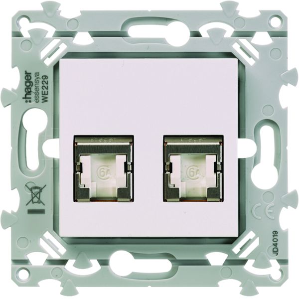RJ45 essensya CAT.6 STP double Gr.2TV Pure WE227