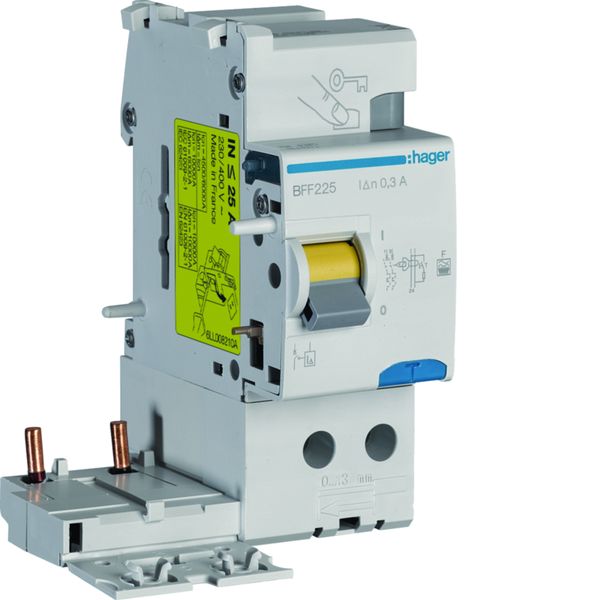 Bloc différentiel 25A 300mA 2P type F à bornes alignées BFF225