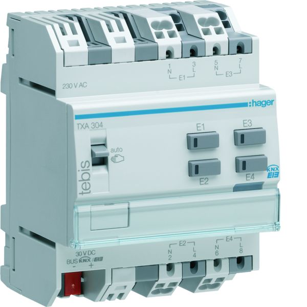 Module tableau 4 entrées filaires 230V KNX filaire TXA304