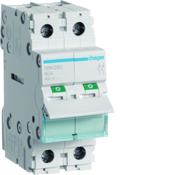 Interrupteur sectionneur 80A 2P 2 modules SBN280