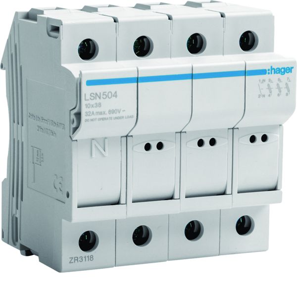 Coupe-circuit 3P+N 32A 690V L38 4 modules LSN504