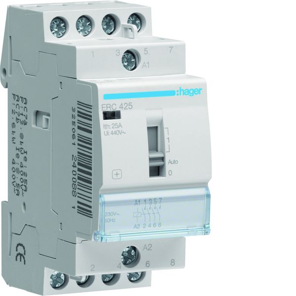 Contacteur à commande manuelle 25A, 4F, 230V ERC425
