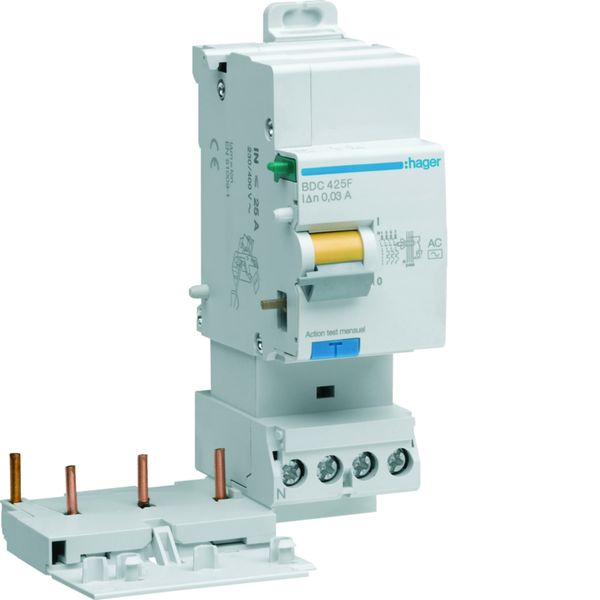 Bloc différentiel 25A 30mA 3P+N type AC à bornes décalées BDC425F