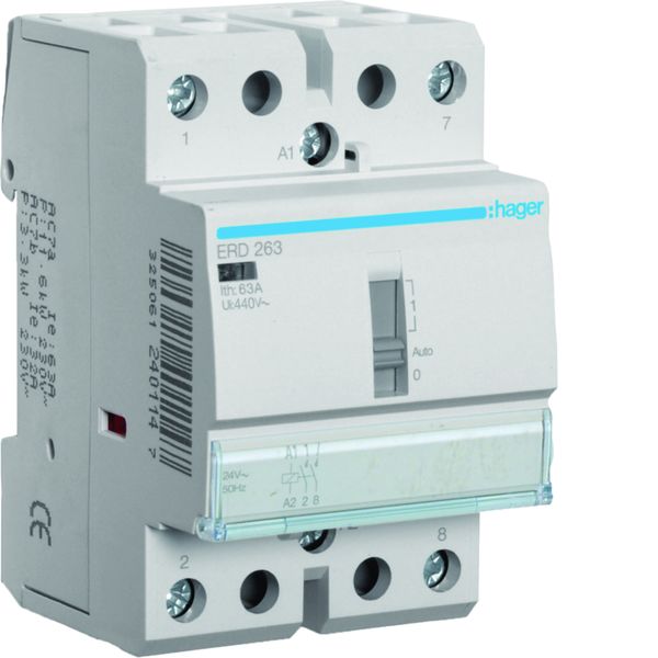 Contacteur à commande manuelle 63A, 2F, 24V ERD263