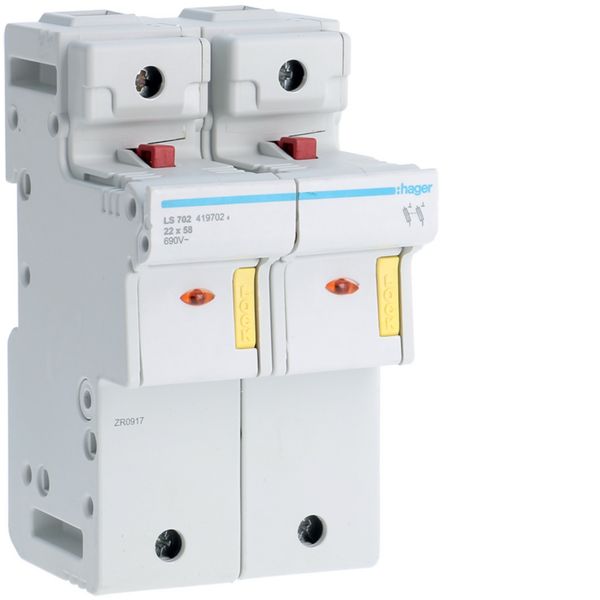 Coupe circuit 2P 125A 690V L58 accessoriable 4 modules LS702