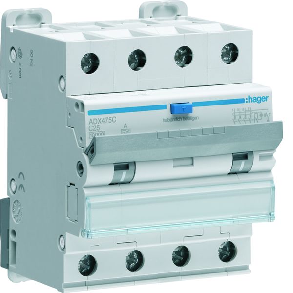 Disjoncteur différentiel 25A 4P 6kA Courbe C 30mA type A 4 modules ADX475C