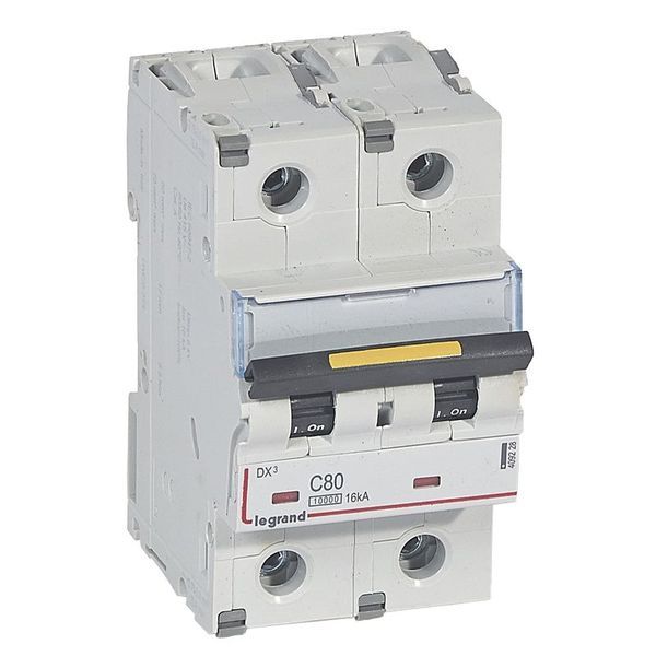 Disjoncteur Dx³10000 16Ka Arrivée Haut/Départ Bas Vis 2P 80A legrand 409228