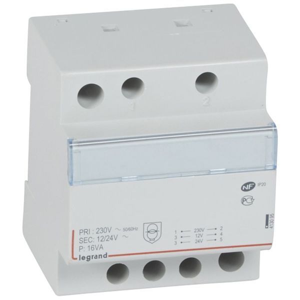 Transformateur De Sécurité 230V Vers 12V Ou 24V 16Va 4 M legrand 413095