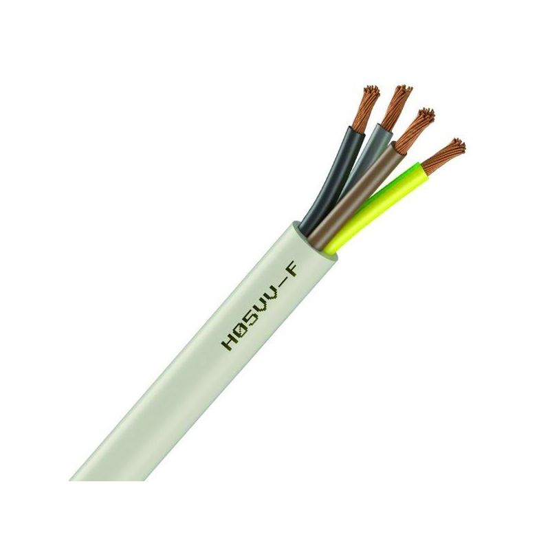 Câble Électrique Souple H05 VV-F Blanc 4G2.5 mm² - Couronne De 50M
