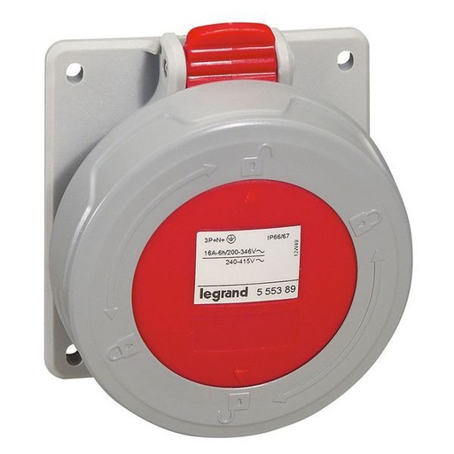 [LEG555389] Prise À Entraxes Unifiés P17 Ip66/67 16A 380V~ À 415V~ 3 legrand 555389