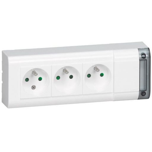 [LEG050609] Bloc Multiprise Fixable 3 Prises De Courant 2P+T Longueur 20 legrand 050609