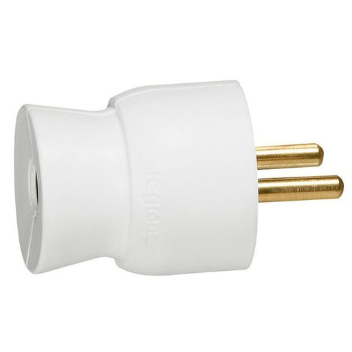 [LEG050415] Fiche Plastique 2P+T 16A À Sortie Droite Blanc legrand 050415