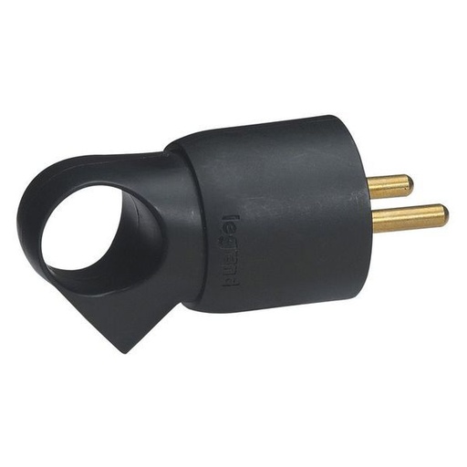 [LEG050428] Fiche Plastique 2P+T 16A À Anneau Noir legrand 050428