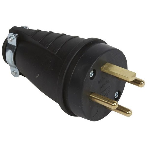 [LEG055070] Fiche Caoutchouc 3P+T 20A À Sortie Droite Avec Anneau De Sus legrand 055070