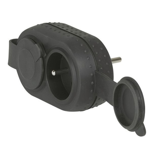 [LEG050470] Fiche Multiprise 2 Prises 2P+T 16A 2 Sorties Frontales Avec legrand 050470