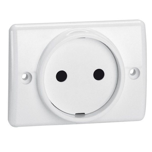 [LEG050806] Prise À Encastrer Pour Plinthe 2P 16A 250V~ Blanc legrand 050806
