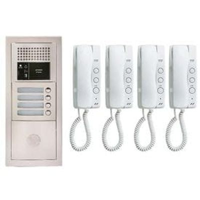 [AIP200375] AIPHONE Pack interphone encastré avec 4 combinés - GTBA4E