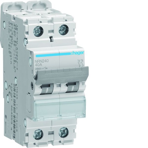 [HAG-NRN240] Disjoncteur 40A 2P 20kA Courbe C 2modules NRN240