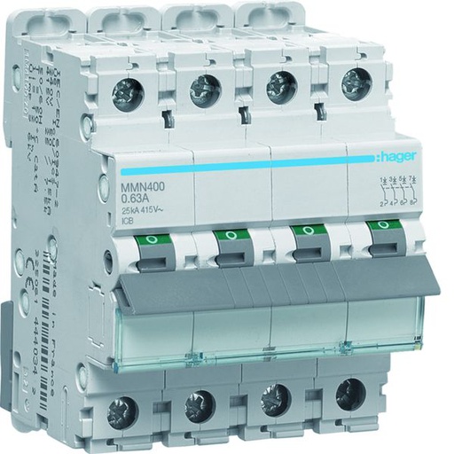 [HAG-MMN400] Disjoncteur magnétique 4P 25kA 0.63A 400V access. indicateur IEC 947-2 MMN400