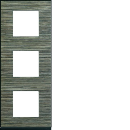 [HAG-WXP2443] Plaque de finition Gallery 3 postes verticale Pecan entraxe 71 mm WXP2443
