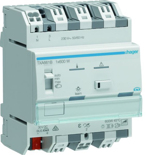 [HAG-TXA661B] Module KNX 1 sortie variation éclairage 600W / voie, EASY / ETS TXA661B