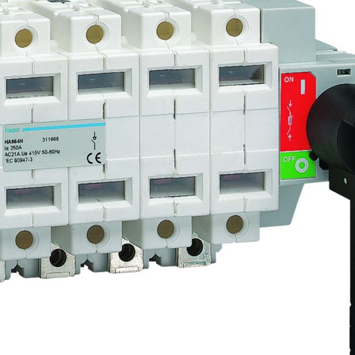 [HAG-HA964N] Interrupteur à coupure visible 4P In250A Ue380 - 415Vac Poignée rotative longue HA964N