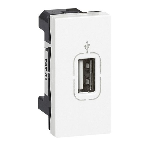 [LEG078761] Prise Usb 2.0 Femelle À Visser Mosaic 1 Module Blanc legrand 078761