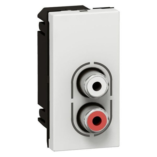 [LEG078753] Prise 2 Rca Femelle Audio Stereo (Rouge/ Blanche) 1 Module legrand 078753