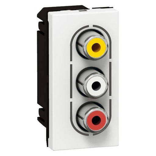 [LEG078754] Pr 3 Rca Fem. Audio Stereo (Rouge/Blanc) + Video Composite legrand 078754