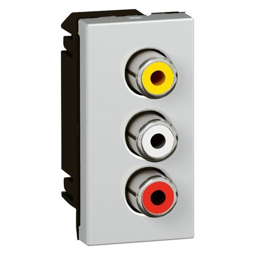 [LEG079254] Prise 3 Rca Femelle Audio Stereo + Vide O Composite 1 Modul legrand 079254